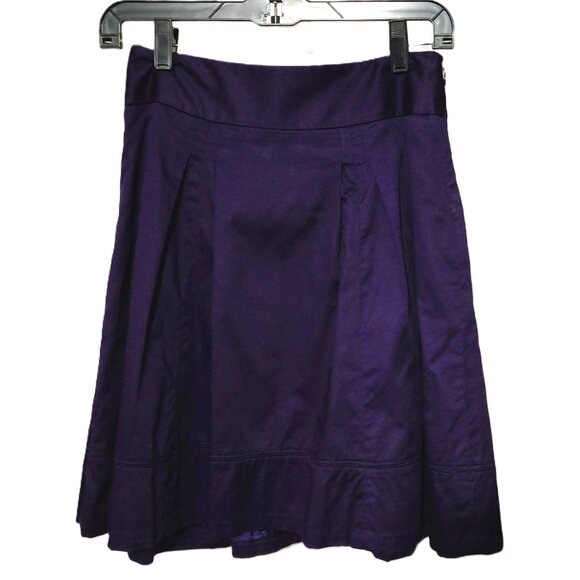 The Limited Deep Amethyst Purple Pleated A-Line Cotton Skirt Size XS - Picture 8 of 8
